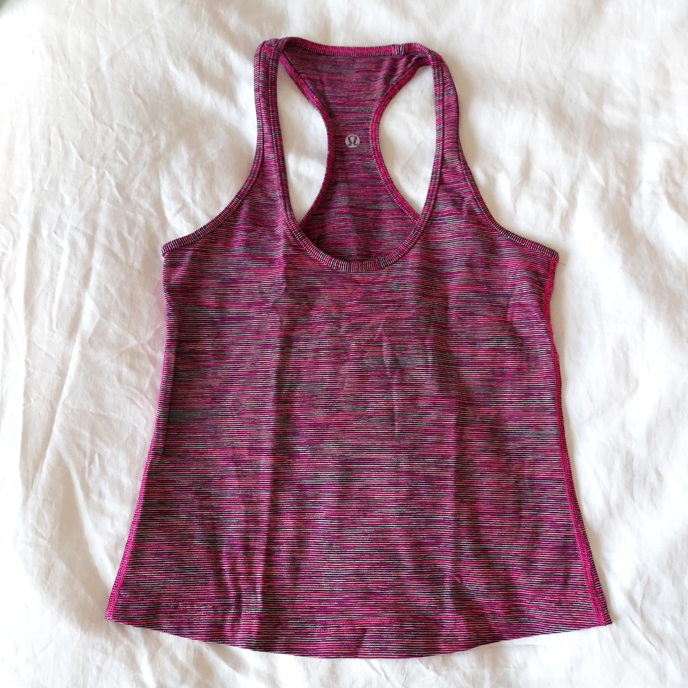 Lululemon Striped Racer Back Reversible Tank size 6